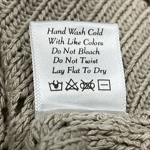 Pink Lily Open Knit Beige Sweater Sz M Coastal Boho  Festival Neutral Beachy - Picture 12 of 13